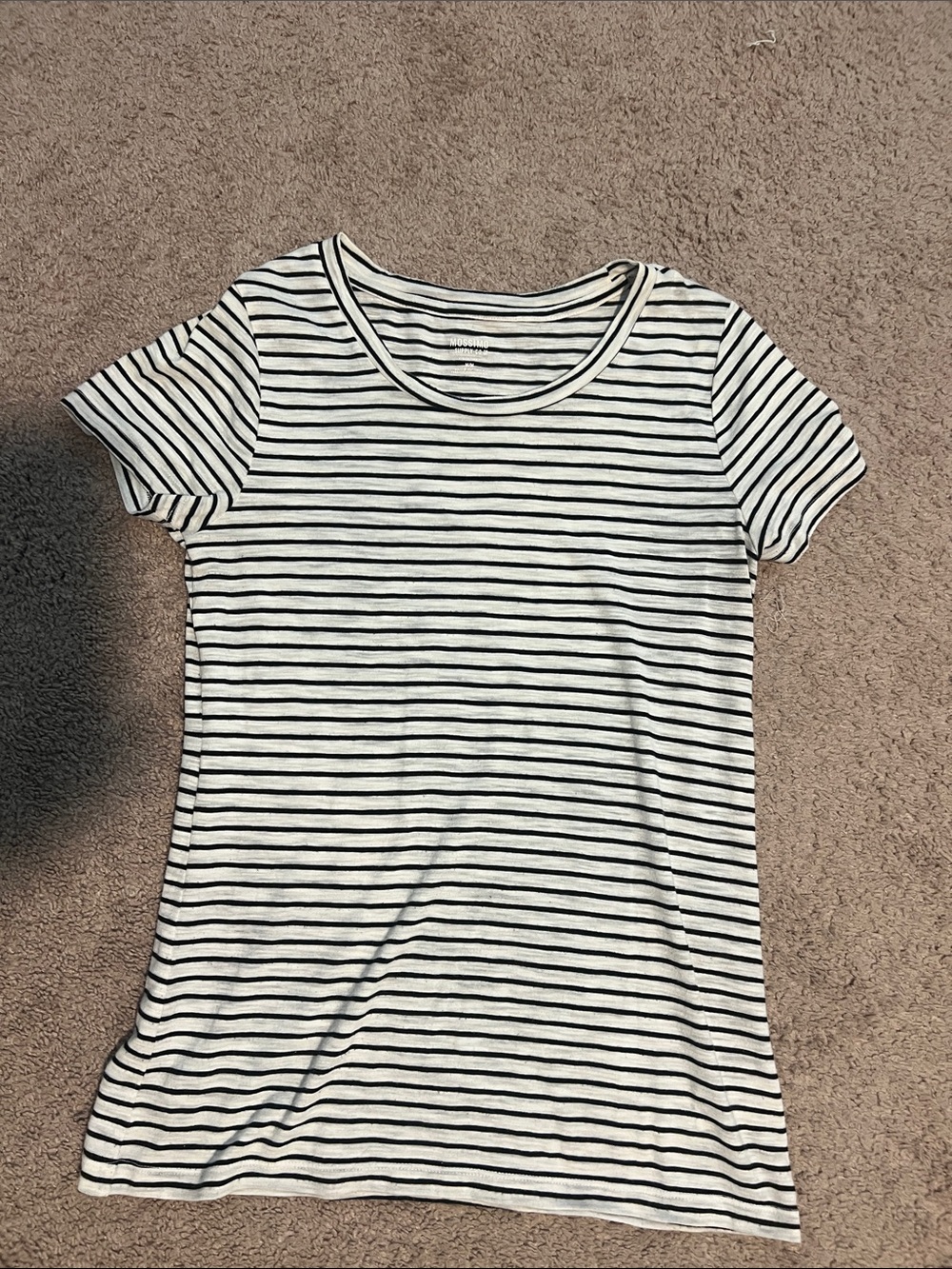 Mossimo Supply Co. Black & White Striped Short Sleeve Tee